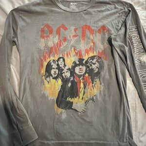 AC/DC Long Sleeve Grey Shirt Men Large